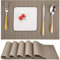 Myir JUN Tischsets Abwaschbar 6er Set,Gewebte Platzdeckchen Abwaschbar rutschfest Abgrifffeste Hitzebeständig,Vinyl Platzsets für küche Speisetisch Hotel,Platz-Matten 30x43.5cm (Silber Gold)