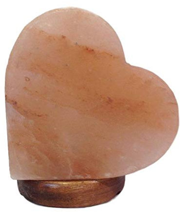 Lampada di Sale dell'Himalaya a Cuore compresa di cavo e lampadina