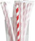 Lot de 1 000 pailles en papier à rayures rouges 200 mm x 6 mm