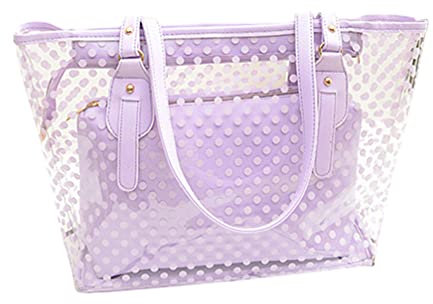 SOIMISS Bolso Grande Transparente Color 2 en 1 Bolsos de Playa Transparentes con Bolsillo Interior