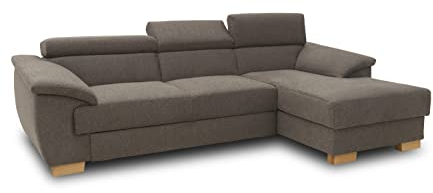 DOMO. collection Sofa David, Ecksofa mit Rückenfunktion, Eckcouch, Funtkionssofa in L-Form mit Federkern 272 x 166 x 78 cm (BxTxH) in braun