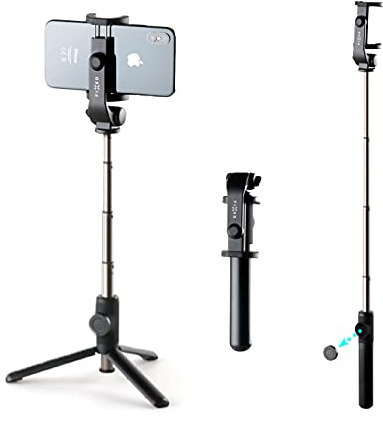 FIXED Snap Lite Selfie-Stick – Handy-Stativ mit kabellosem Auslöser – Aluminiumlegierung 56 cm Teleskopstange mit 360-Grad-Schwenkkopf – ideal für Urlaub, Reisen