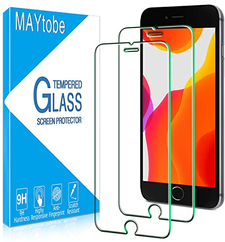 MAYtobe 2 Pack Screen Protector For iPhone SE 2020, iPhone 8, iPhone 7, iPhone 6 / 6s Tempered Glass, Case Friendly, Anti-Scratch, 9H Hardness, Bubble Free, Easy to Install