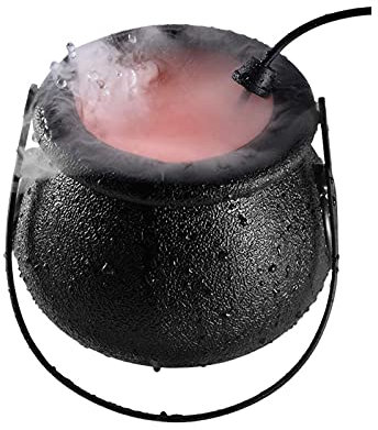 Bexdug Halloween Hexenkessel Nebelmacher,Halloween Nebelmaschine,LED Nebelmaschine Sprayer Mit LED-Licht, Springbrunnen Nebelmaschine Farbwechsel Prop