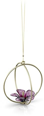 Swarovski Garden Tales Hibiskus Kugel Ornament, Hibiskusblume aus Kristall, mit Goldfarbenem Band