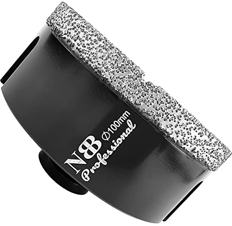 NBB Punta a tazza diamantata con M14, per foratura professionale a secco o ad umido su porcellana dura, ceramica, piastrelle, granito, marmo, veloce, durevole, per smerigliatrice angolare (100mm)
