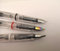 Set of 3 Clear Demonstrator fountain pens with Fude + stub nib + rainbow extra fine nib for Calligraphy, Signatures, Journaling. Transparent fountain pens