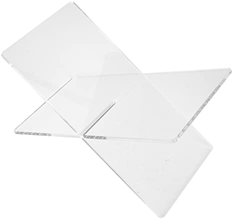 Toyvian Acryl Buchständer für Schreibtisch: Klarer Acryl Buchhalter X- Förmig Open Book Display Stand für Offene Bücher Geschlossene Bücher Rezeptbild