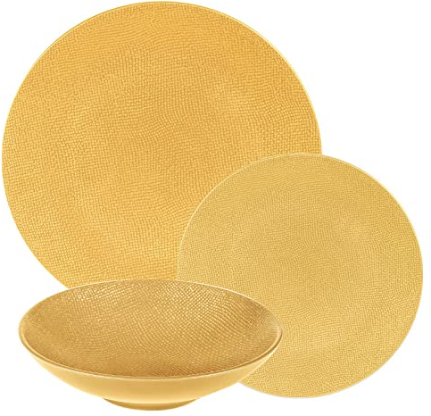 Table Passion - Service d'assiettes Vésuvio safran 12 pièces