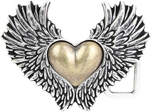BELTINGER Gürtelschnalle Flying Heart 4,0 cm | Buckle Wechselschließe Gürtelschließe 40mm Massiv | Wechselgürtel bis 4cm