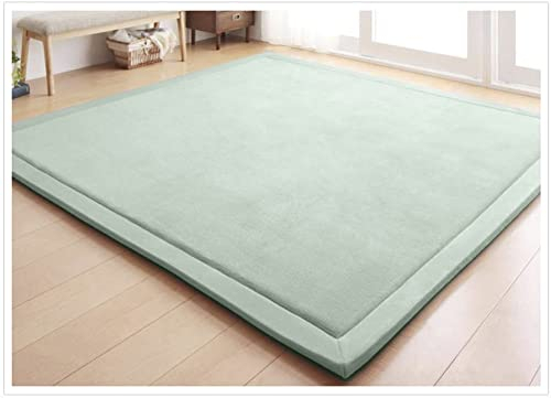 CASTLYE Kinderteppich Korallensamtteppich Teppiche Fürs Kinderzimmer Matten Teppich Anti Rutsch Unterlage Teppich Wohnzimmer, Hellgrün, 150x200cm