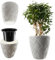 KADAX Pot de Fleurs Haut, Jardinière en Plastique de Grande Taille avec Motif Moderne pour Sublimer Votre Intérieur ou Extérieur, Bac à Fleur (Blanc, 42 cm)