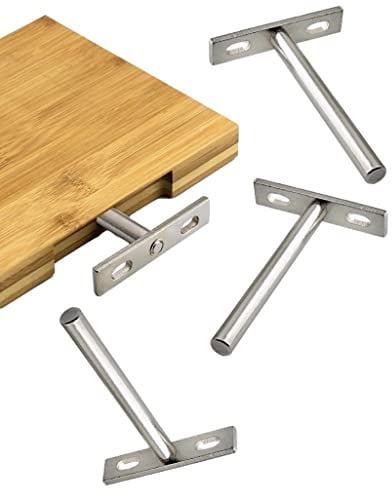 2 Paar schwebende Regalhalterungen für Wandboard, Schweberegalunsichtbar | Holzregalhalter 5-Zoll - Regalträger unsichtbar für Hängeregal Bücherregal | 121mm Tablarträger verdeckt - T-Regalhalterung