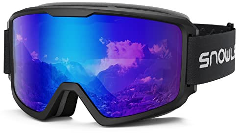 Skibrille Damen und Herren Snowboardbrille Doppel-Objektiv OTG UV400 Schutz Anti-Beschlag Winddicht Ski Schutzbrille Helmkompatibel für Skifahren Motorrad Fahrrad Skaten
