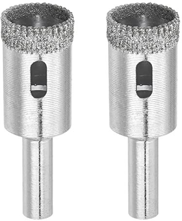 sourcing map 2pcs Diamond Drill Bits 18mm Serrated Hollow Core Hole Saw for Glass Ceramic Porcelain Tile Marble Stone
