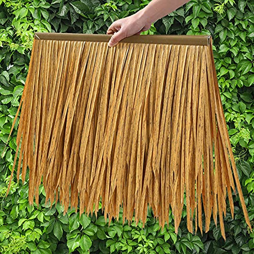 Faldón de paja para techo, resistente a la intemperie, teja artificial, de plástico, para tener 10 años de vida útil de 50 x 50 cm, para Tiki, bar, techo, jardines, terraza, cenadores, patio (tamaño: