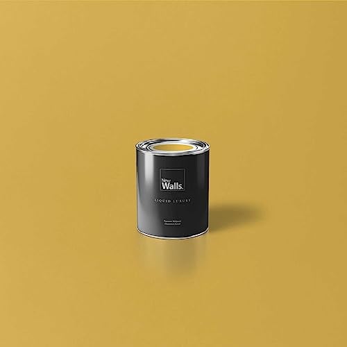 New Walls Premium Peinture murale jaune moutarde Liquid Luxury émulsion d'intérieur - 1 L