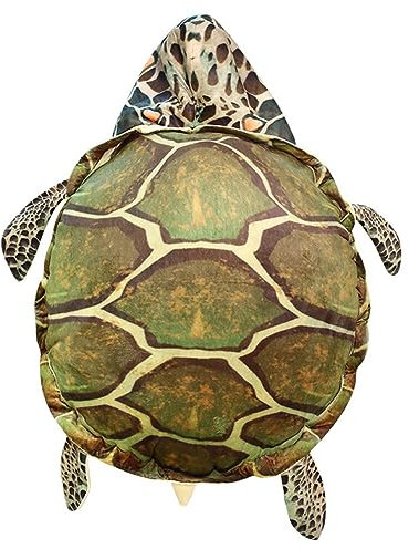Wearable Turtle Shell Pillow Funny Turtle Shell Costume Giant Turtle Plush Toy, Creative Gift for Adults Kids (Green, 40 Inch)