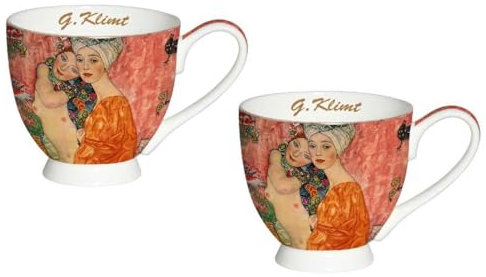 So Skin Ensemble de 2 tasses 500 ml petit dejeuner les amies de G.Klimt + coffret