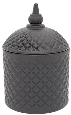 Kerzenhalter, dekoratives Diamantglas für Zuhause, Kerzenglas, Kerzengläser mit Deckel, Hochzeiten und Veranstaltungen, dekorativer Kerzenhalter (Farbe: Schwarz, Größe: 1 Stück_M) (Schwarz 1 Stück_M)