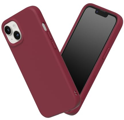 RhinoShield Hülle kompatibel mit [iPhone 13/14] | SolidSuit - Stoßdämpfende & schlanke Schutzhülle mit Premium Finish - 3.5 Meter Fallschutz - Bordeauxrot
