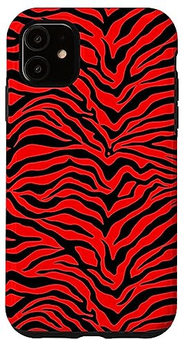 iPhone 11 Red Zebra Print Case