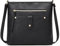 DOB SECHS dobsechs Damen Mittelgroß Handtasche Umhängetasche aus PU Leder Schultertasche für Frauen Crossbody Bag mit verstellbarem Schultergurt, Schwarz