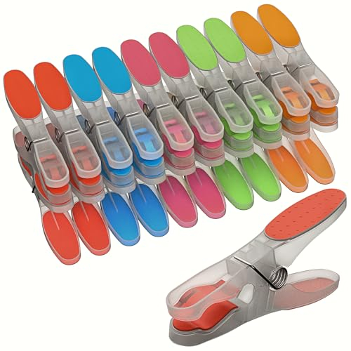 PORTENTUM Pinces à Linge Antidérapantes en Silicone, Lot de 20, Multicolore. Ne Laisse Pas de Marques, Vêtements Délicats, Résistantes aux Intempéries, Longue Durée de Vie, Multi-usages, 7x2,8x1,7cm