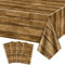 QUERICKY 4 Paquets De Nappes De FêTe Western, 220x137cm Maison en Bois De L'Ouest, Couverture De Table De Porte De Grange pour Une FêTe à ThèMe Western, DéCorations d'anniversaire d'enfants