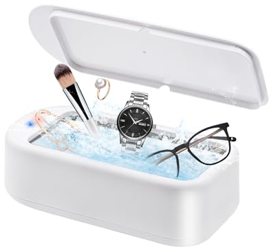 Mcbazel 640ML Ultraschallreiniger USB-Aufladung, bis zu 50000Hz Haushalts-Ultraschallreinigungsmaschine mit 2 Zeiteinstellungen für Schmuck/Brillen/Uhrenarmband - Weiß