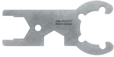 NIMA PARTS Clé pour bouteille de gaz - Fabriquée en Allemagne - En acier inoxydable - Pour valve de gaz - Pour trousseau de clés (clé de bouteille de gaz)