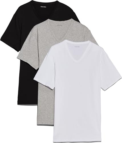 Calvin Klein Herren 3er Pack T-Shirts Kurzarm mit V-Ausschnitt
