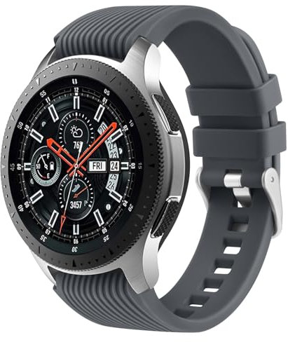 Mugust Armband für Samsung Galaxy Watch 3 45mm/Galaxy Watch 46mm/Huawei GT 2 46mm Armband für Damen und Herren, Verstellbarer Silikon Sport Ersatzarmband für Samsung Gear S3 Frontier (Dunkelgrau)