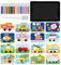 Nankoyal Farbige Sandmalerei,Sandmalerei | Farbsand-Kunstbilder-Sets zum Abziehen und Aufkleben - 12 Sandfarben, 16 Bilder zum Abziehen und Streuen, 1 Tablett, 1 Pinsel-Kunstwerkzeug für Kinder,