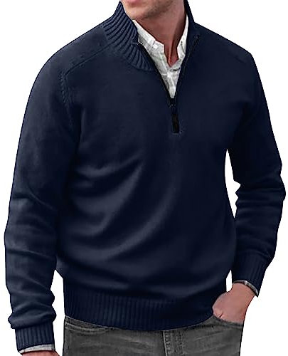 Jersey de Punto Cuello Pico Hombre Invierno,Chaqueta de suéter de Negocios Casual Otoño Y Invierno Manga Larga Abrigo Cárdigan De Punto Jerséis Premium Calentado Suéter Casual