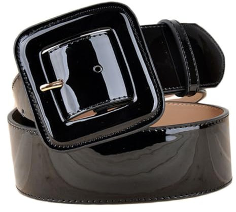 WATIIFUFU 1pezzi Cintura Larga Donna Regolabile in Stile Europeo Con Fibbia Quadrata Nera Per Abiti Formali e Casual Accessorio Versatile Per Jeans e Gonne