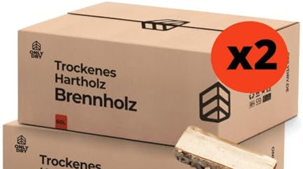Onlydry Brennholz mit weniger als18% Feuchtigkeit in 60L(25kg) Karton Buche-Perfekt für Ofen,Feuerschale,Kamin,Kaminofen-Premium Qualität Kaminholz-Sauberes und trockenes Feuerholz mit Anzündset. (2)