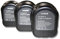 vhbw 3X Akku kompatibel mit Dewalt DC980KA, DC945KB, DC940KA, DC845KA, DC841KA, DC840KA, DC981KA, DC980KB Werkzeug (3000 mAh, NiMH, 12 V)