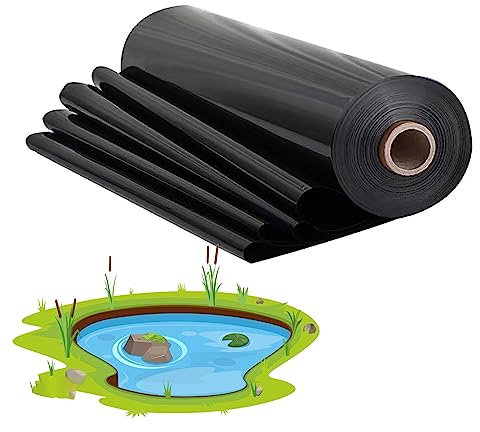 Noir HDPE Jardin Étang Liner 0.2mm Épais Résistant À La Déchirure Piscine De Bassin 2x5m Idéal Pour Les Bassins De Poissons Parties D'eau Et Fontaines