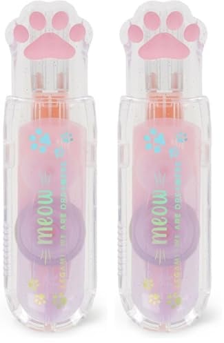 Legami - Correttore a Nastro - Meow, Bianchetto Asciutto Ideale per Scuola e Ufficio, Correttore per Bambini Ragazzi Adulti, Zampa di Gatto, Set Cancelleria Imperdibile, Punta Retrattile, Tema Kitty