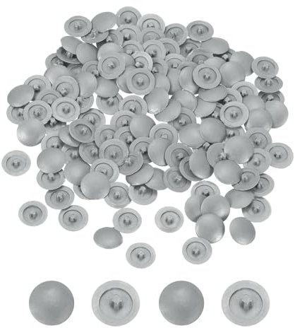 sourcing map 180Pcs Screw Caps Covers 12x3mm Plastic Screw Decoration Cover Self-Tapping Screw Cover Waterproof Caps for Phillips Cam Fitting Screw Head, Dark Grey