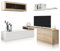 duehome | Mueble de Salon, Comedor, Mueble Moderno, Modelo Nero, Acabado en Color Blanco Brillo y Roble Canadian, Medidas: 200 cm (Ancho) x 43 cm (Alto) x 34 cm (Fondo)