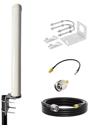 GTOMNI 5G 4G LTE Antenna Omni-Directional Outdoor Wide-Band, Long Range, 698-3800MHz 12dBi for Verizon, AT&T, T-Mobile Router, Cell Signal Booster, Cell Phone, Includes TS9 & SMA Connector