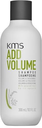 KMS Addolume Shampooing pour cheveux fins à moyens, manquants de volume ou qui semblent fins, plus de volume, cheveux plus forts, formule végétalienne avec riz upcyclé, sans silicone, 300 ml