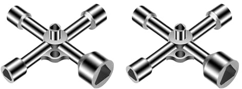 XDGBGFN Pack of 2 4-Way Triangular Key Wheelie Bin 3 Sided Key Triangle Universal Triangle Key for Barrier Posts Multifunctional Triangle Key for Plumbers