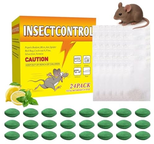 Hegawleo Rattengift Extra Stark,24pcs Testsieger mit Pfefferminzöl, Mäusegift Extra Stark Giftköder Ratten Mäuse Portionsköder für Innenräume Garten (B) (24pcs)