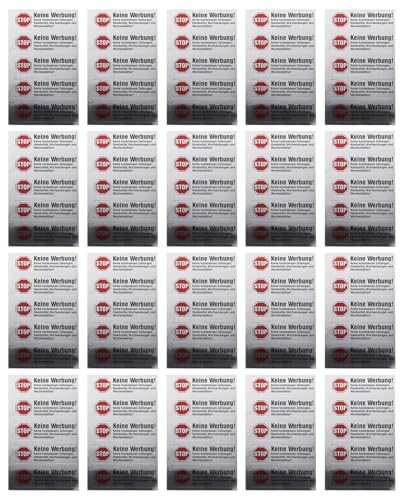 FESTFENDS 100 Stück Briefkasten Warnschild Aufkleber „keine Werbung“ Selbstklebend aus Papier Wetterfest UV Beständig für Außenbereich Einfache Montage