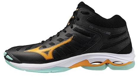 Mizuno Herren Volleyball Sport Schuhe Wave Voltage MID - V1GA2465, Farbe:Schwarz, Herren Schuhe:45