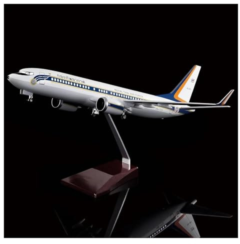 ZXLIHS Druckguss-Metallflugzeug im Maßstab 1:130 für Thailand Air Force B737 Spielzeug mit LED-Licht, Modellflugzeug-Kits, Display zum Sammeln und Ausstellen (mit Licht)