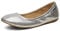 DREAM PAIRS Women's Slip On Round Toe Ballet Flats Pumps Shoes Sole-Fina Silver Glitter - 8 M US